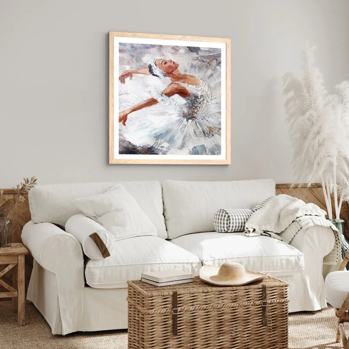 Poster in cornice rovere chiaro - Delicata e leggera come il tulle - 50x50 cm