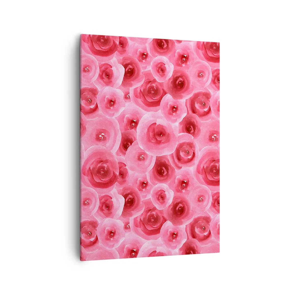 Quadro su tela - Stampe su Tela - Delicate rose nelle tonalità pastello del rosa - 70x100cm - Rose in alto e in basso - Decorazione murale moderna per soggiorno e camera da letto ARTTOR