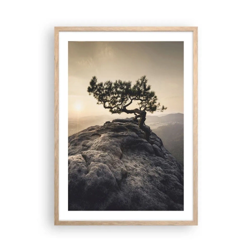 Poster in cornice rovere chiaro - La vita vince sempre - 50x70 cm