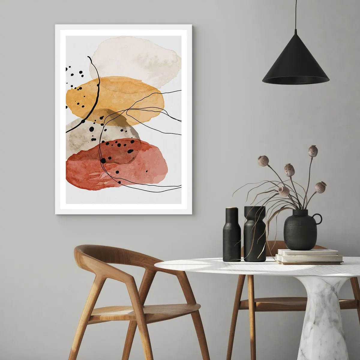 Poster in cornice bianca - Come aria leggera e trasparente - 61x91 cm