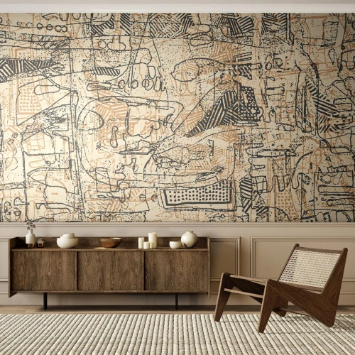 Fotomurali Premium Sand - In attesa di essere decifrato - Grafica, Pezzo, Astrazione - 200x140 cm