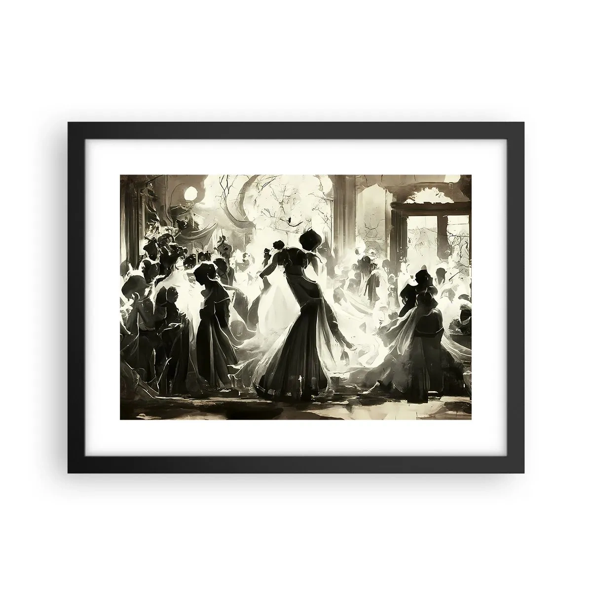 Poster in cornice nera - Il gran ballo in maschera - 40x30 cm