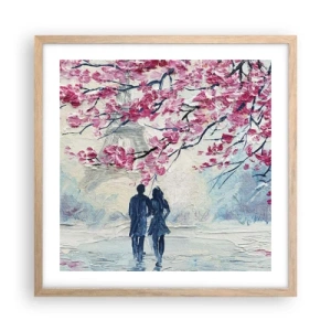 Poster in cornice rovere chiaro - Passeggiata romantica - 50x50 cm