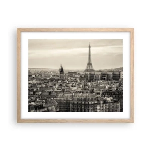 Poster in cornice rovere chiaro - Sui tetti di Parigi - 50x40 cm