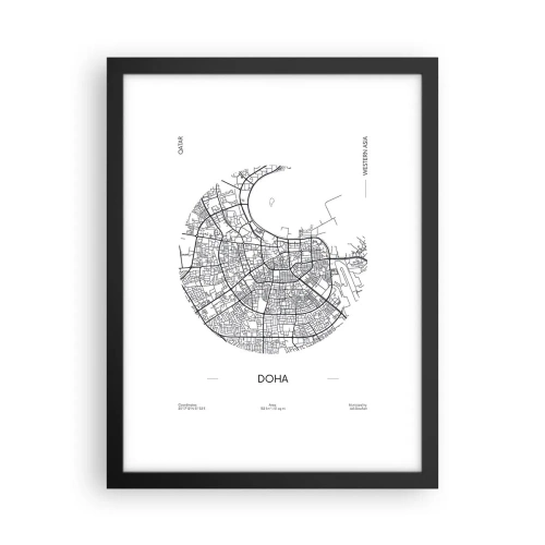Poster in cornice nera - Anatomia di Doha - 30x40 cm
