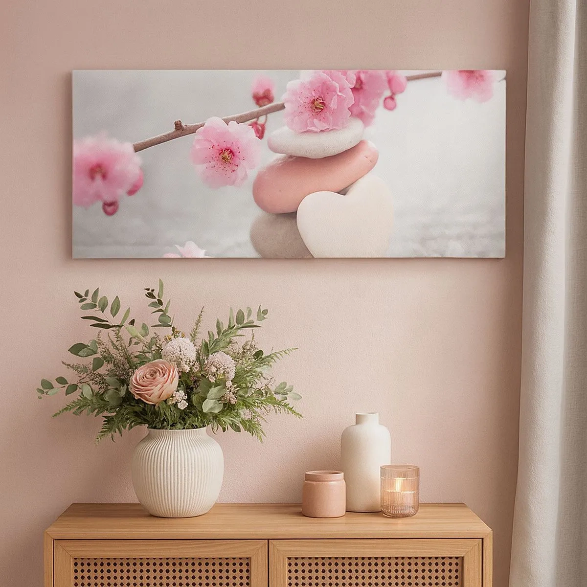 Quadro su tela - Stampe su Tela - Serenità con fiori di ciliegio - 100x40 cm