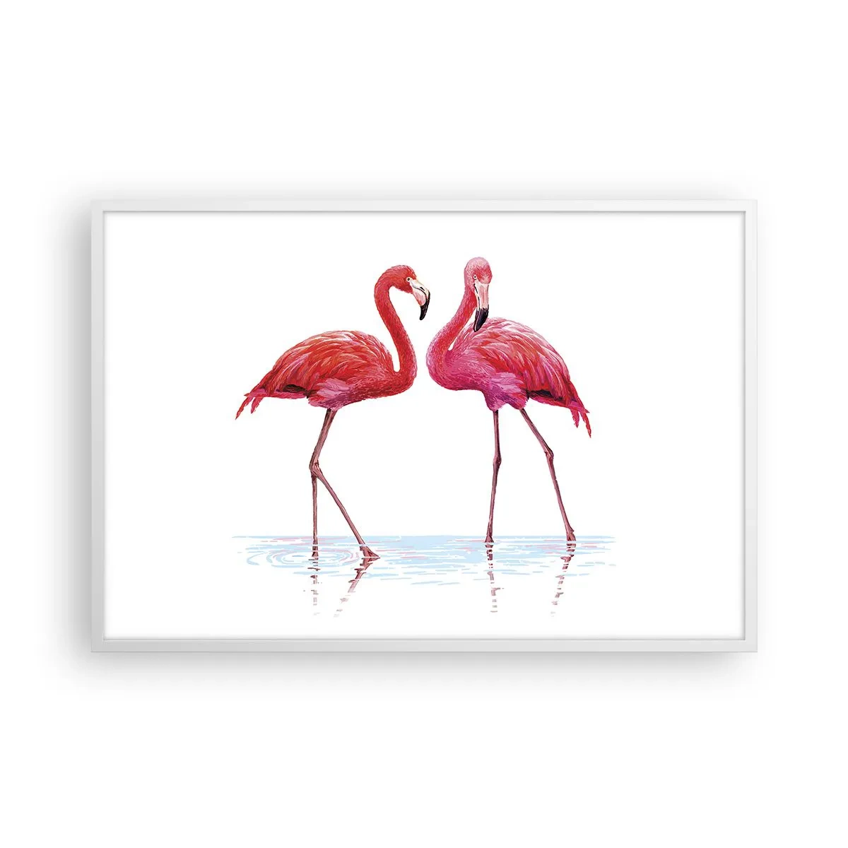 Poster in cornice bianca - Appuntamento in rosa - 91x61 cm