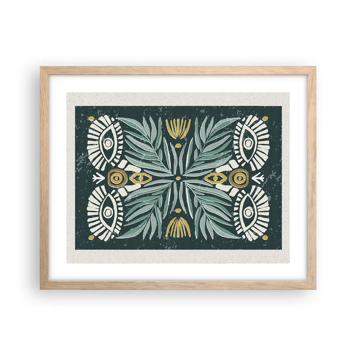 Poster in cornice rovere chiaro - Geometrie di arte popolare - 50x40 cm