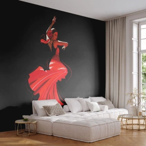 Fotomurali Premium Canvas - Lo spirito focoso del flamenco - Ballerino, Flamenco, Danza - 500x350 cm