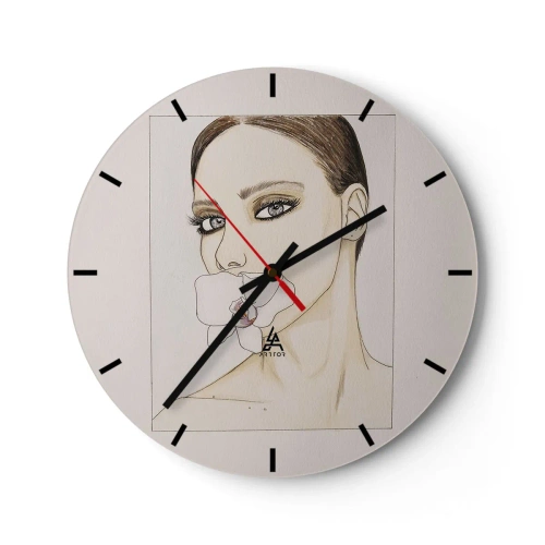 Orologio da parete - Orologio in Vetro - Onde dell'oceano che si infrangono su una spiaggia dorata, viste da una prospettiva a volo d'uccello - 30x30cm - Simbolo di eleganza e bellezza