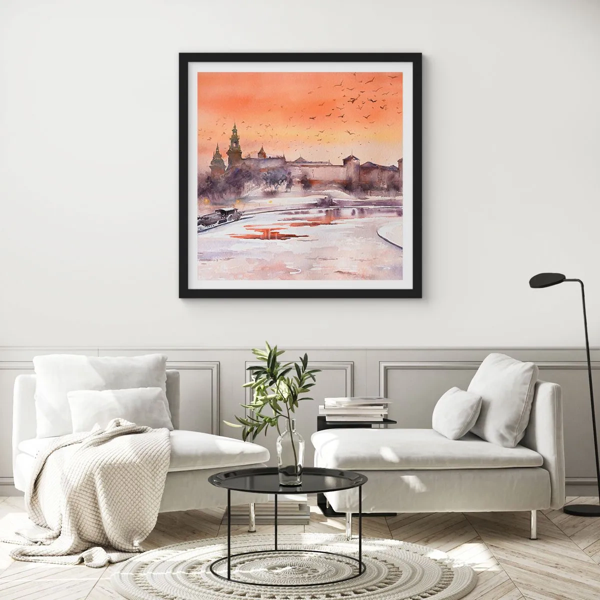 Poster in cornice nera - Tramonto reale - 30x30 cm