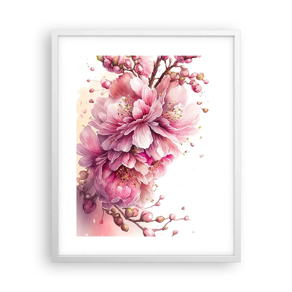 Poster in cornice bianca - Fiore di ciliegio - 40x50 cm