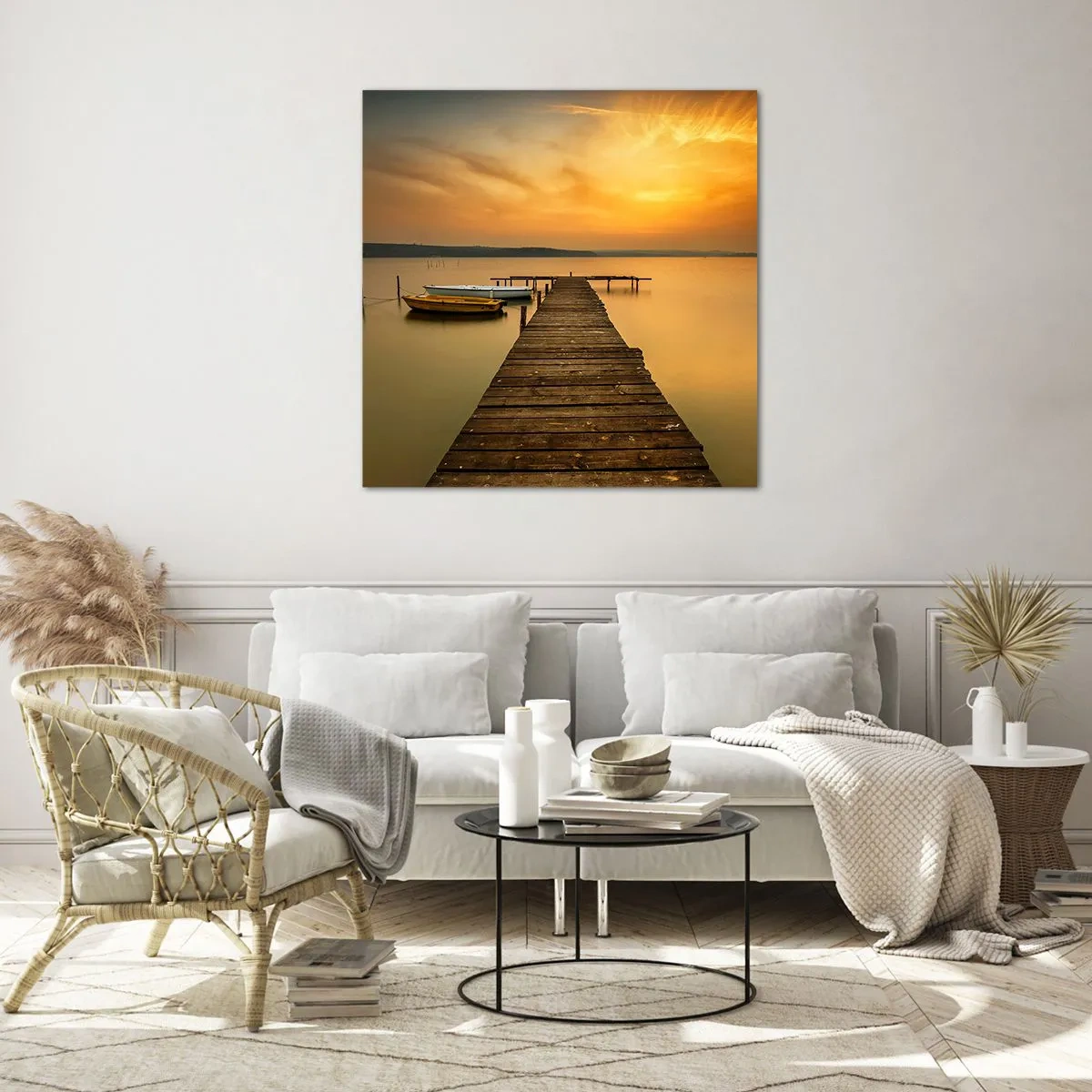 Quadro su vetro - Ti apro il cielo dorato - 30x30 cm