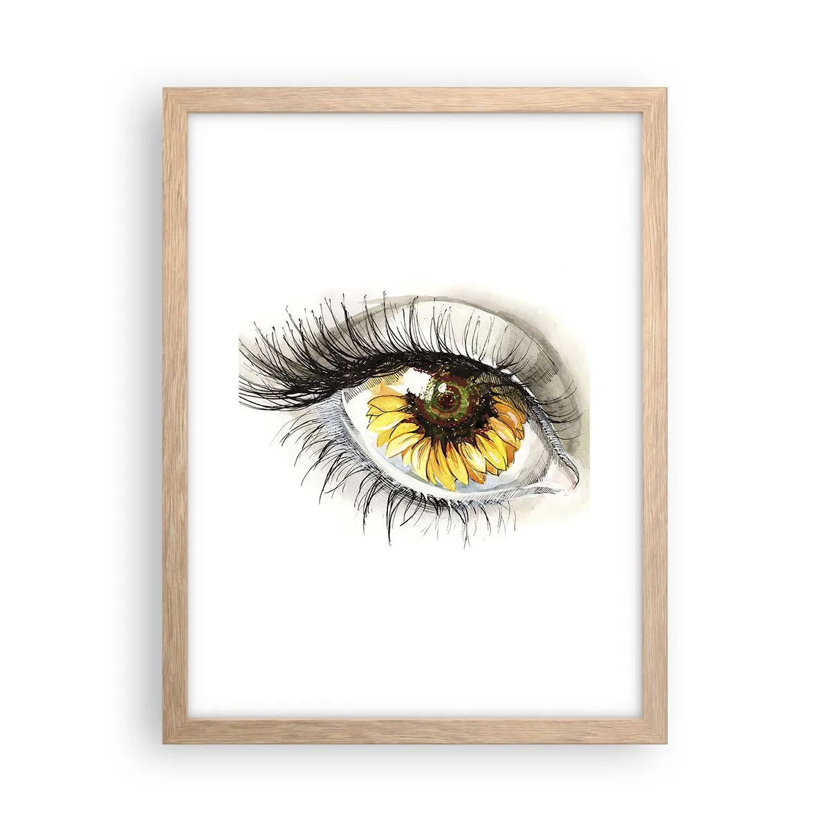 Poster in cornice rovere chiaro - Uno sguardo caldo come l'estate - 30x40 cm