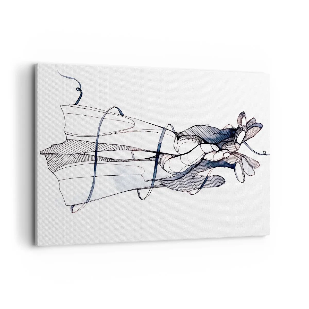 Quadro su tela - Stampe su Tela - Un disegno sottile di una mano con un fiore delicato - 100x70cm - Studio del tocco - Decorazione murale moderna per soggiorno e camera da letto ARTTOR