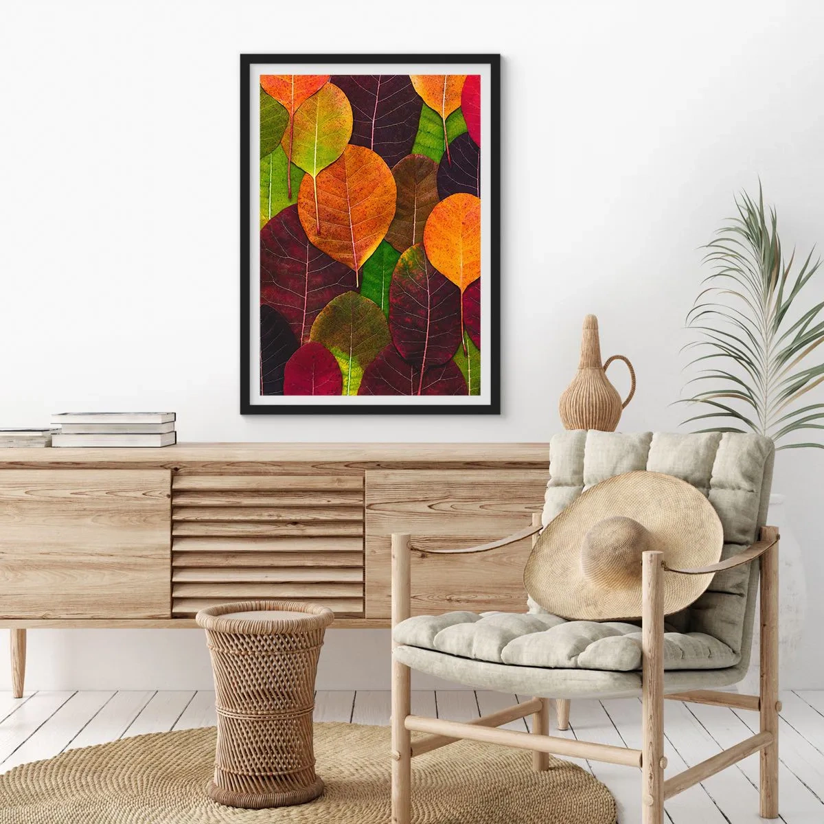 Poster in cornice nera - Mosaico autunnale - 40x50 cm