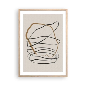 Poster in cornice rovere chiaro - Composizione: danza intricata - 50x70 cm