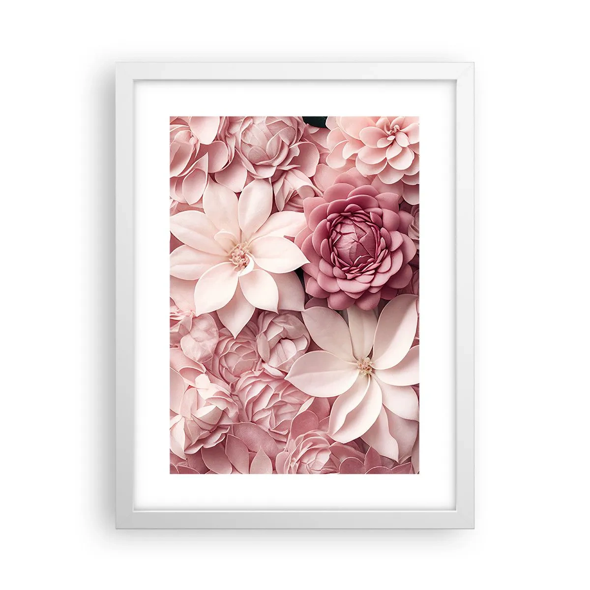 Poster in cornice bianca - Nei petali di rosa - 30x40 cm