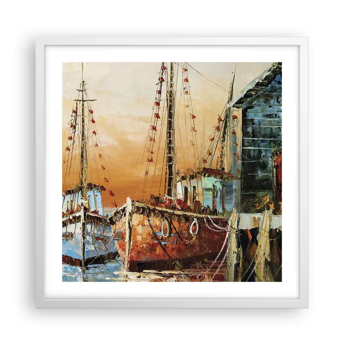 Poster in cornice bianca - Ritorno tranquillo - 50x50 cm