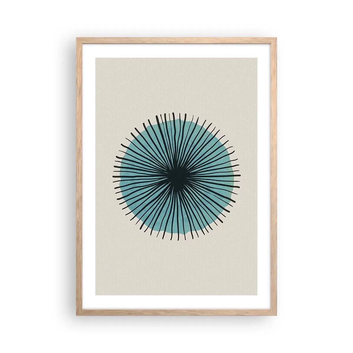 Poster in cornice rovere chiaro - Radiosamente nel blu - 50x70 cm