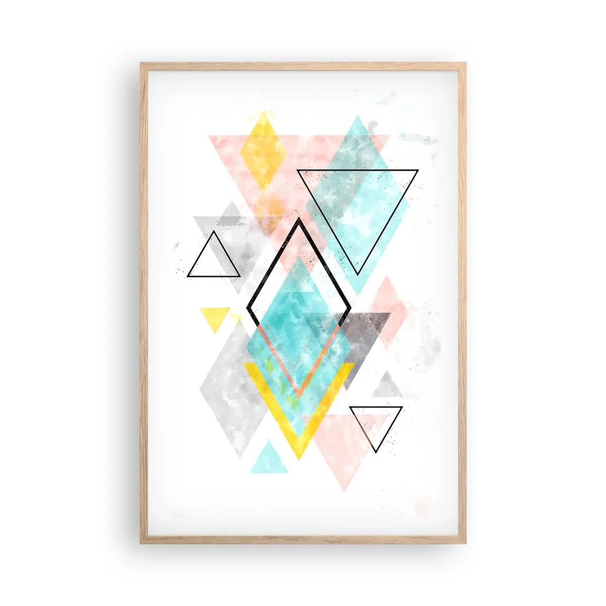 Poster in cornice rovere chiaro - Gioco geometrico - 61x91 cm