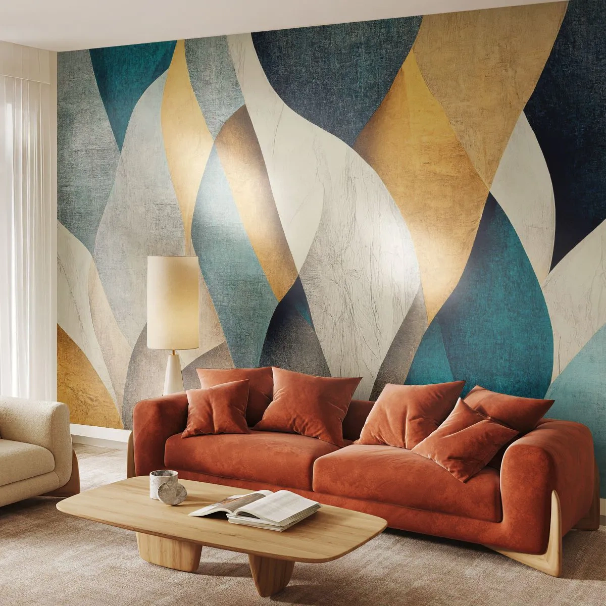 Fotomurali Premium Sand - Ritmo e ondulazioni - Astrazione, Pezzo, Consumati - 500x350 cm