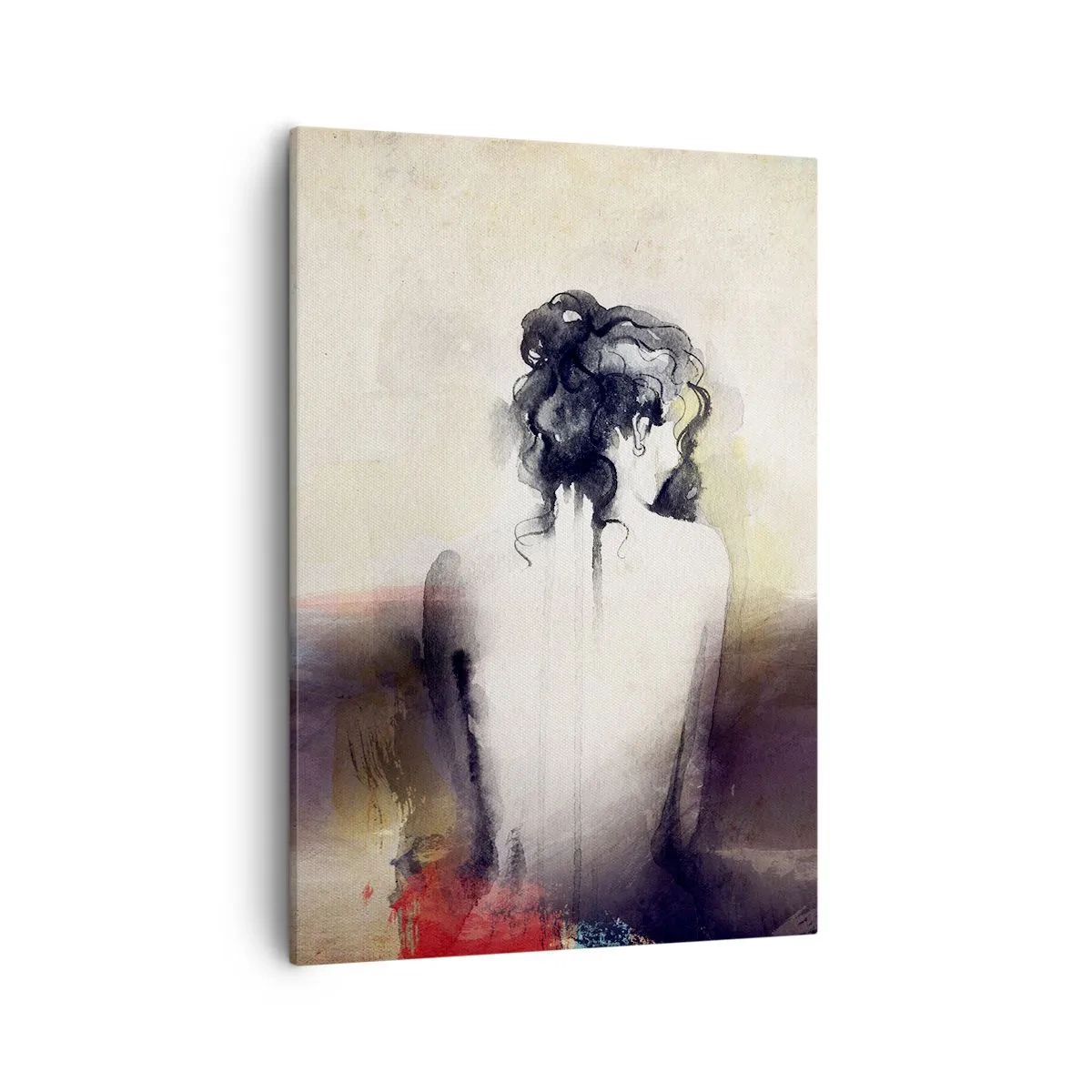 Quadro su tela - Stampe su Tela - Un sottile ritratto di una donna in stile artistico - 50x70cm - Linee miti, forme ovali - Decorazione murale moderna per soggiorno e camera da letto ARTTOR