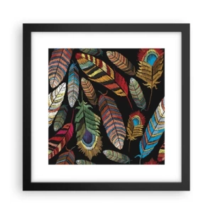 Poster in cornice nera - Il carnevale degli uccelli - 30x30 cm