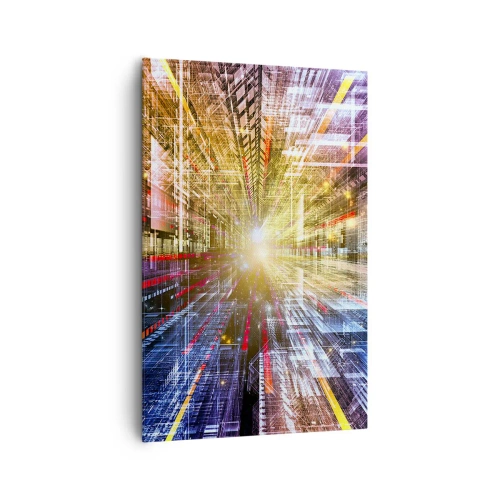 Quadro su tela - Stampe su Tela - Luci dinamiche in un corridoio futuristico - 80x120cm - Corridoio di luce - Decorazione murale moderna per soggiorno e camera da letto ARTTOR