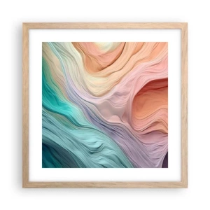 Poster in cornice rovere chiaro - Onda arcobaleno - 40x40 cm