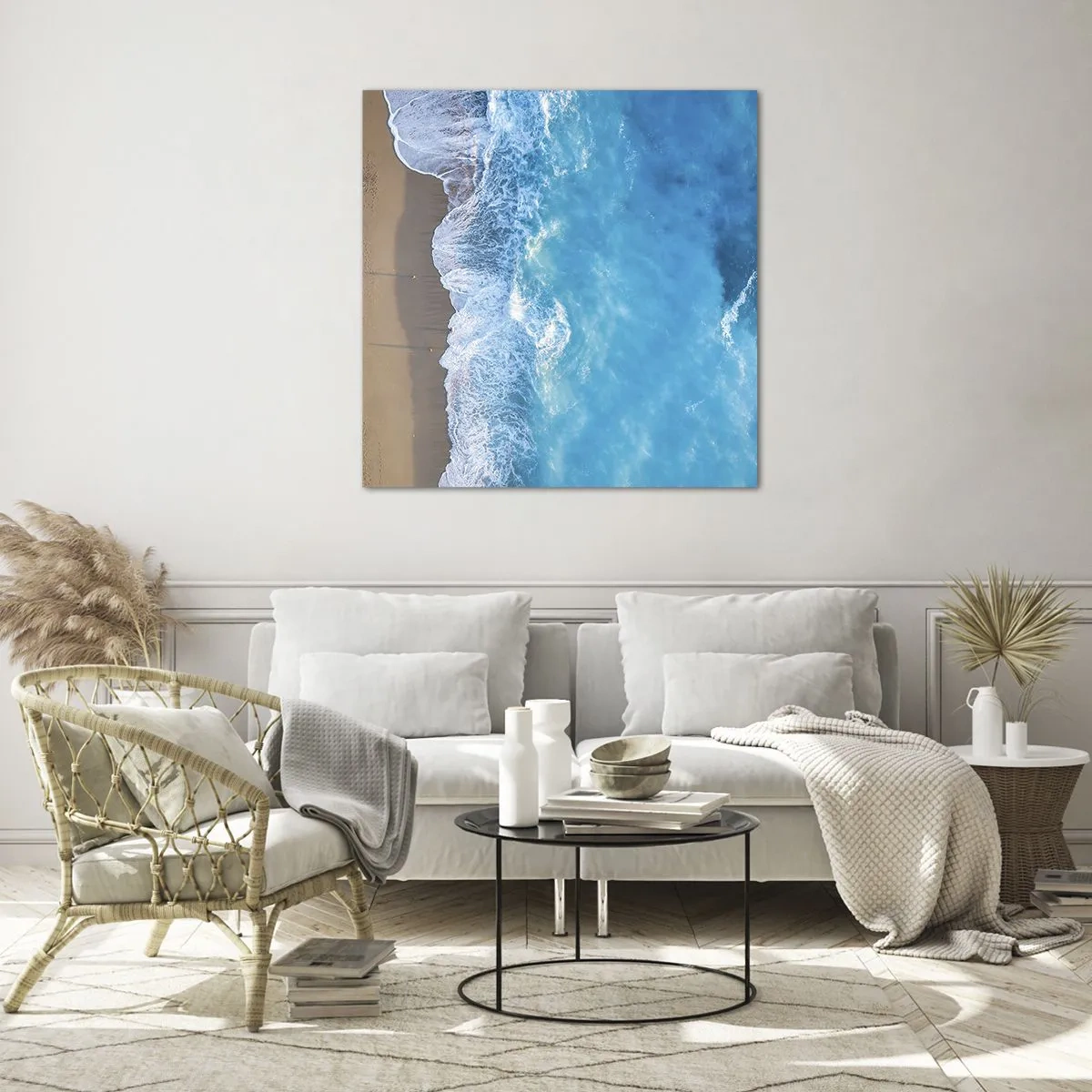 Quadro su vetro - La forza del blu - 70x70 cm