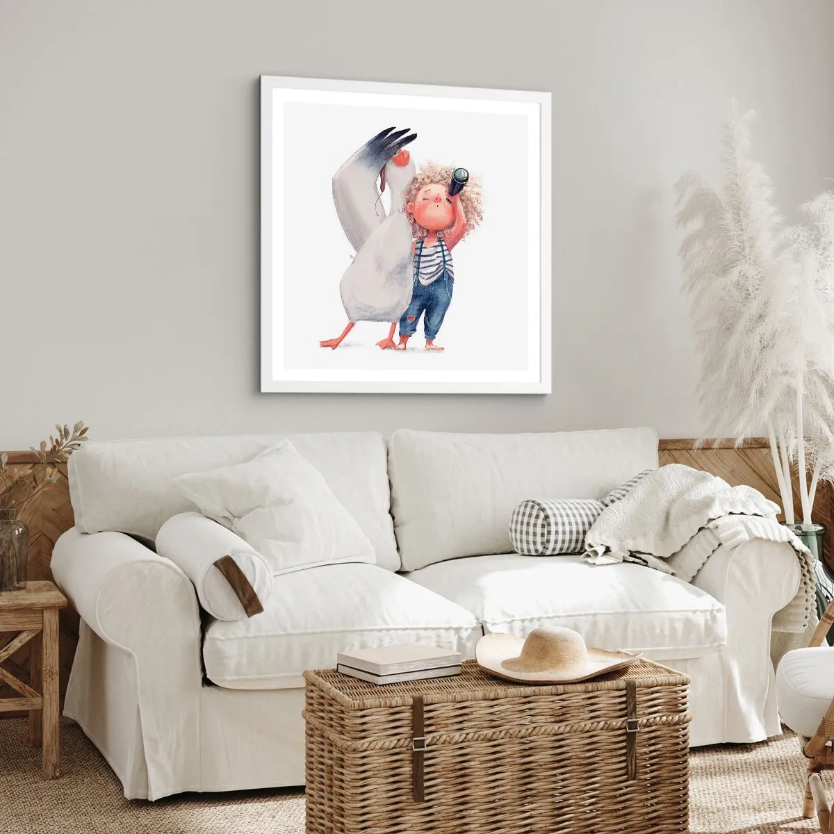 Poster in cornice bianca - Il progetto di un grande viaggio - 60x60 cm