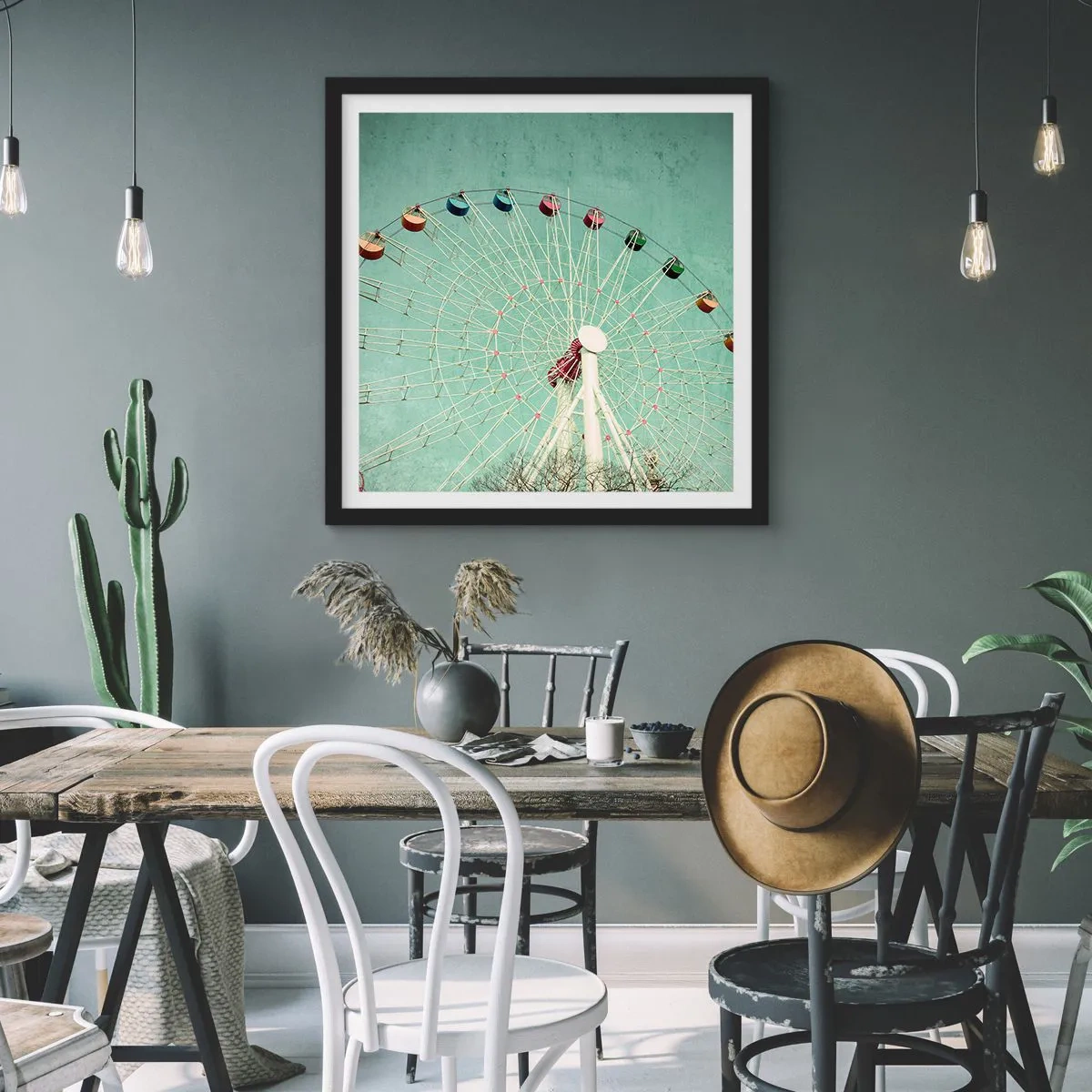 Poster in cornice nera - Venite a divertirvi - 30x30 cm
