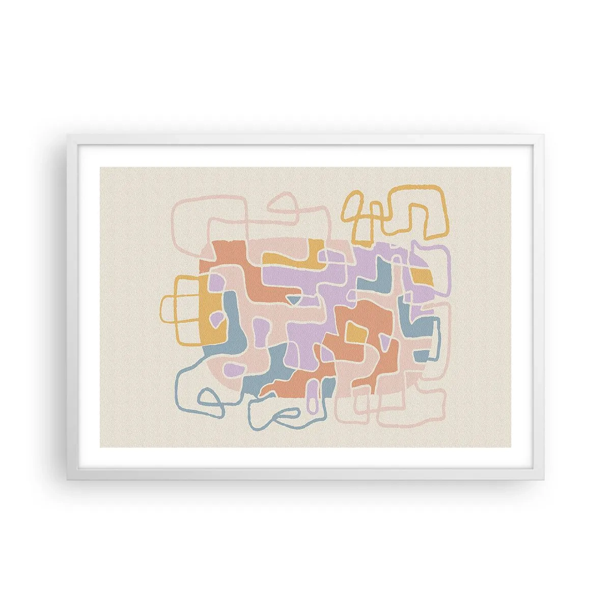 Poster in cornice bianca - Labirinto: avventura gioiosa - 70x50 cm