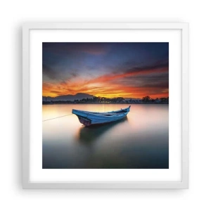 Poster in cornice bianca - Viene una notte buona - 40x40 cm