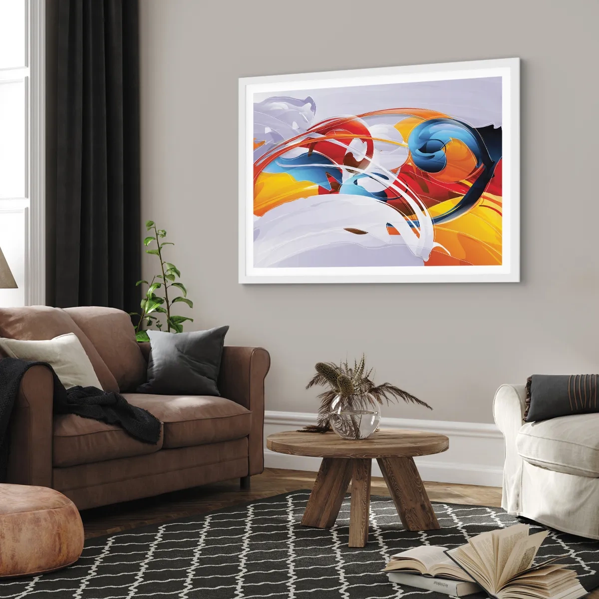 Poster in cornice bianca - La danza degli elementi - 70x50 cm