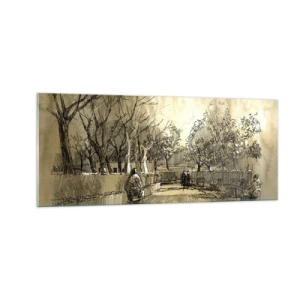 Quadro su vetro - Attimo fermato con la penna - 100x40 cm