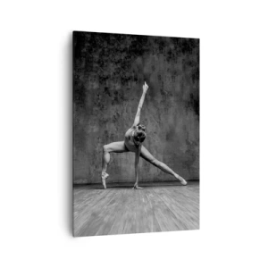 Quadro su tela - Stampe su Tela - Una ballerina in posa artistica contro un muro grezzo - 70x100cm - Ideale di equilibrio - Decorazione murale moderna per soggiorno e camera da letto ARTTOR