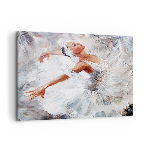 Quadro su tela - Stampe su Tela - Una ballerina in abito bianco che balla - 120x80cm - Delicata e leggera come il tulle - Decorazione murale moderna per soggiorno e camera da letto ARTTOR