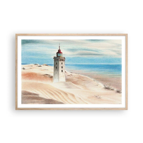 Poster in cornice rovere chiaro - Sempre guardando il mare - 91x61 cm