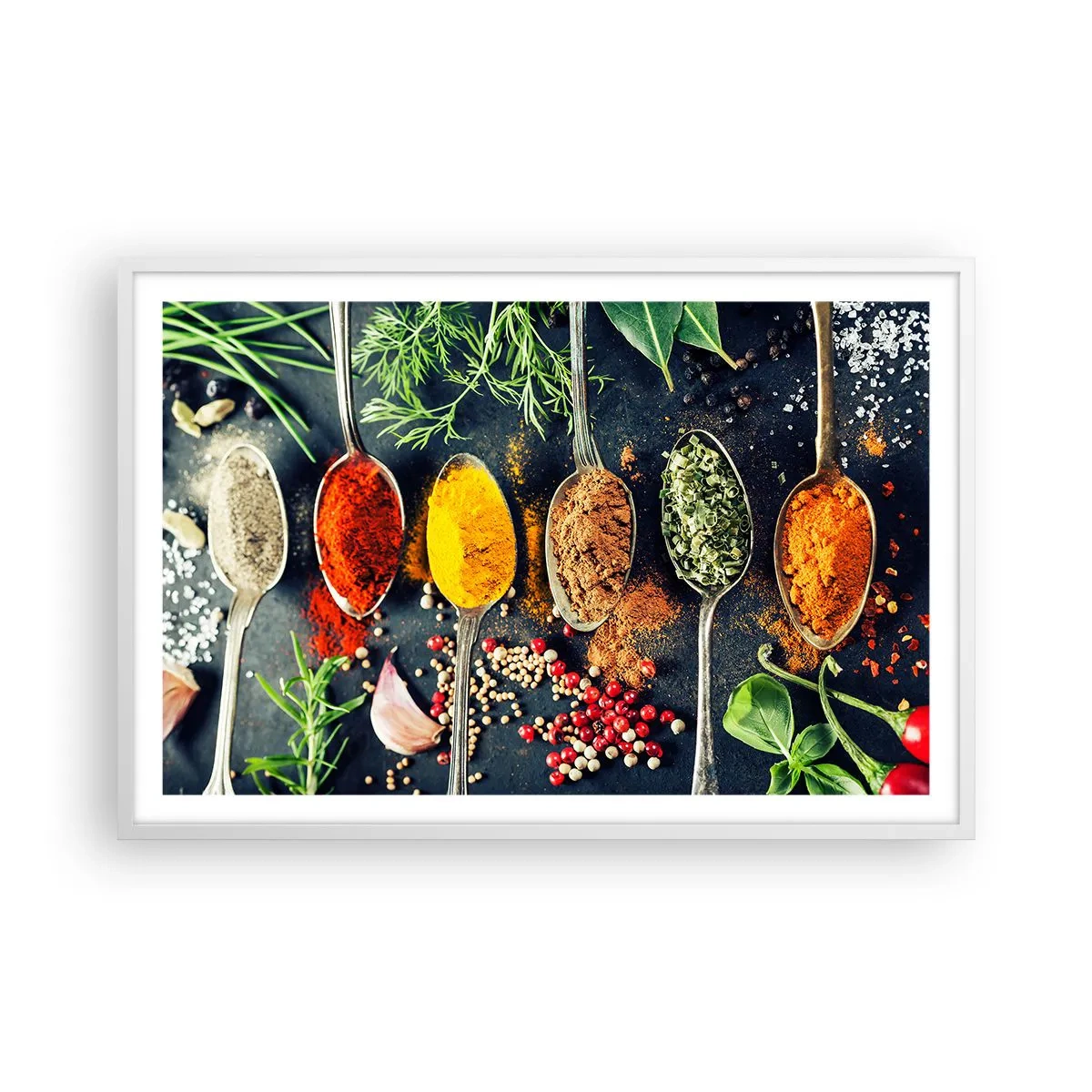 Poster in cornice bianca - Magie gastronomiche - 91x61 cm