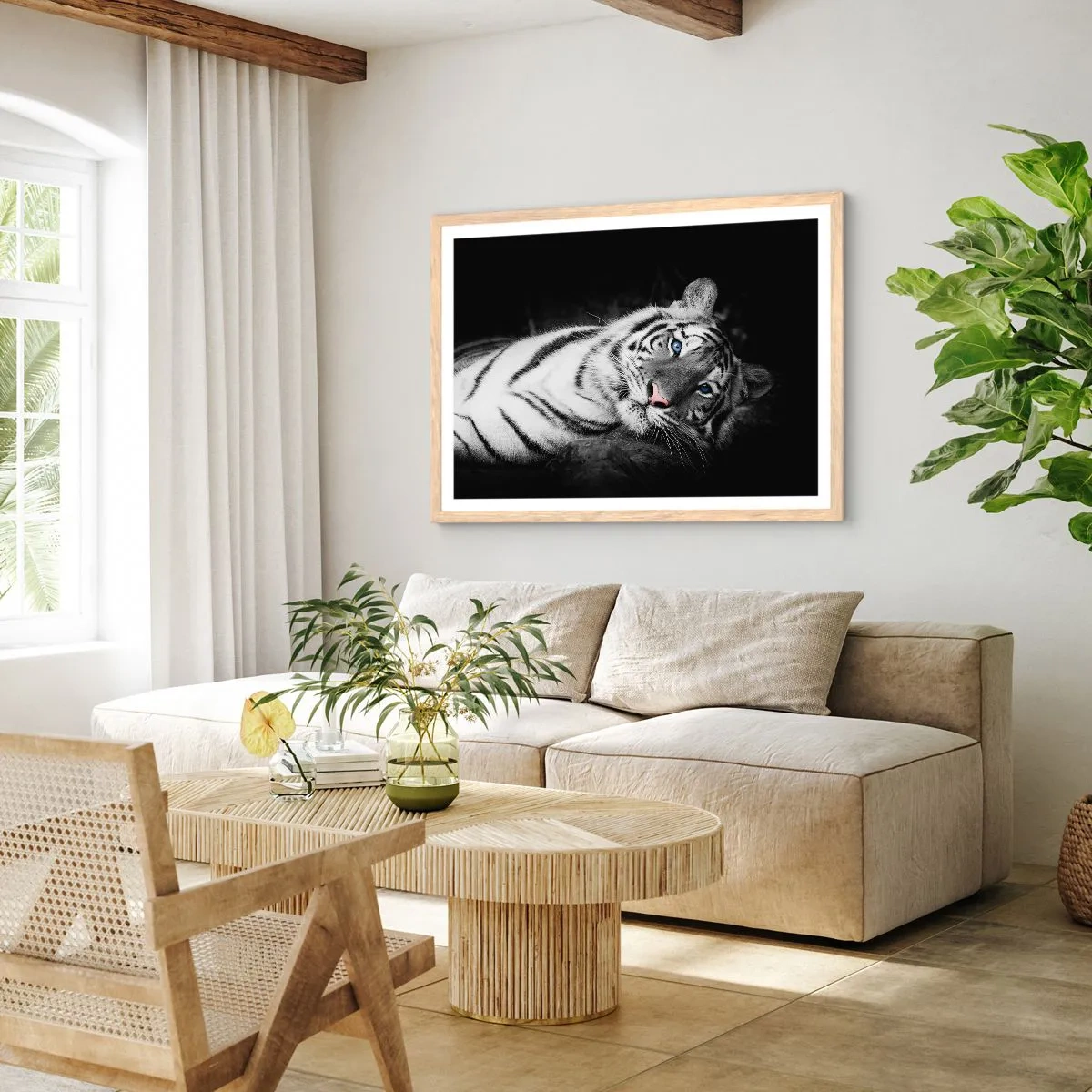 Poster in cornice rovere chiaro - Selvaggità e pace - 70x50 cm