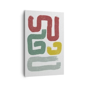 Quadro su tela - Stampe su Tela - Motivi geometrici colorati in stile astratto - 80x120cm - In una lingua sconosciuta - Decorazione murale moderna per soggiorno e camera da letto ARTTOR