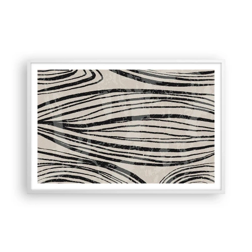 Poster in cornice bianca - Una palude di linee - 91x61 cm