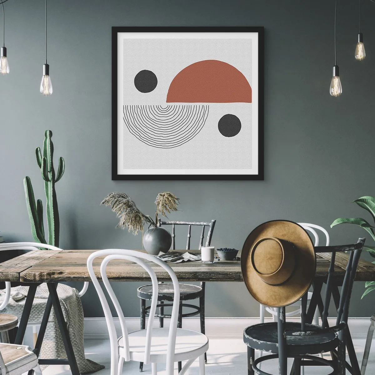 Poster in cornice nera - La perfezione del cerchio - 50x50 cm