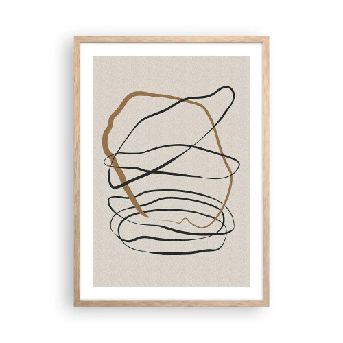 Poster in cornice rovere chiaro - Composizione: danza intricata - 50x70 cm