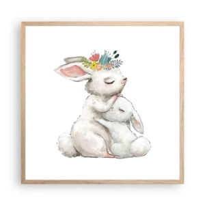 Poster in cornice rovere chiaro - Da mamma si sta meglio - 60x60 cm