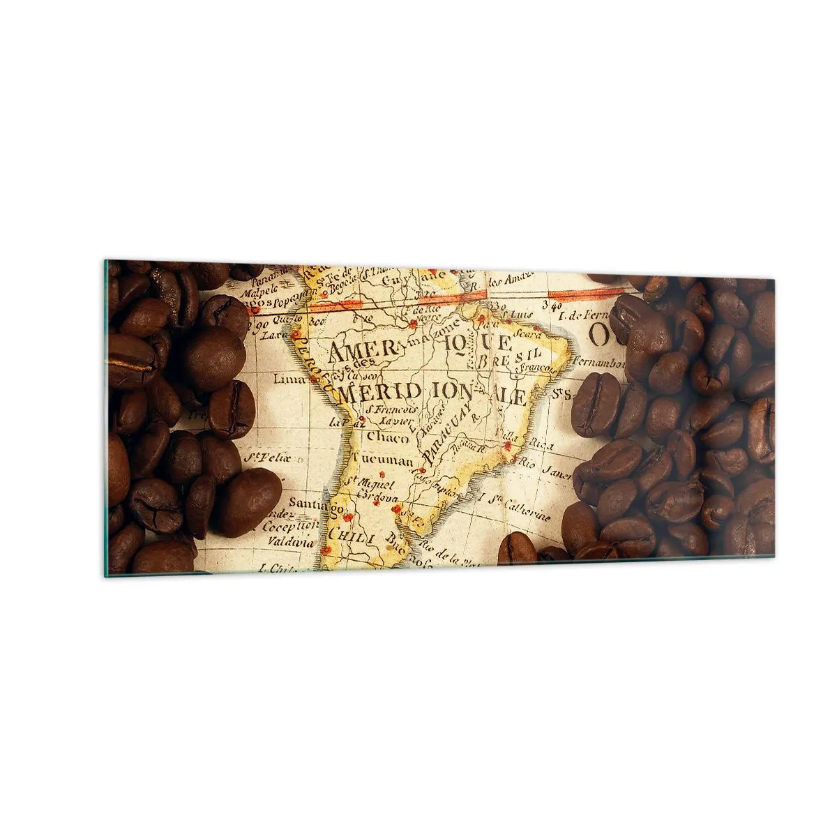 Quadro su vetro - Da dove viene il miglior caffè? - 100x40 cm