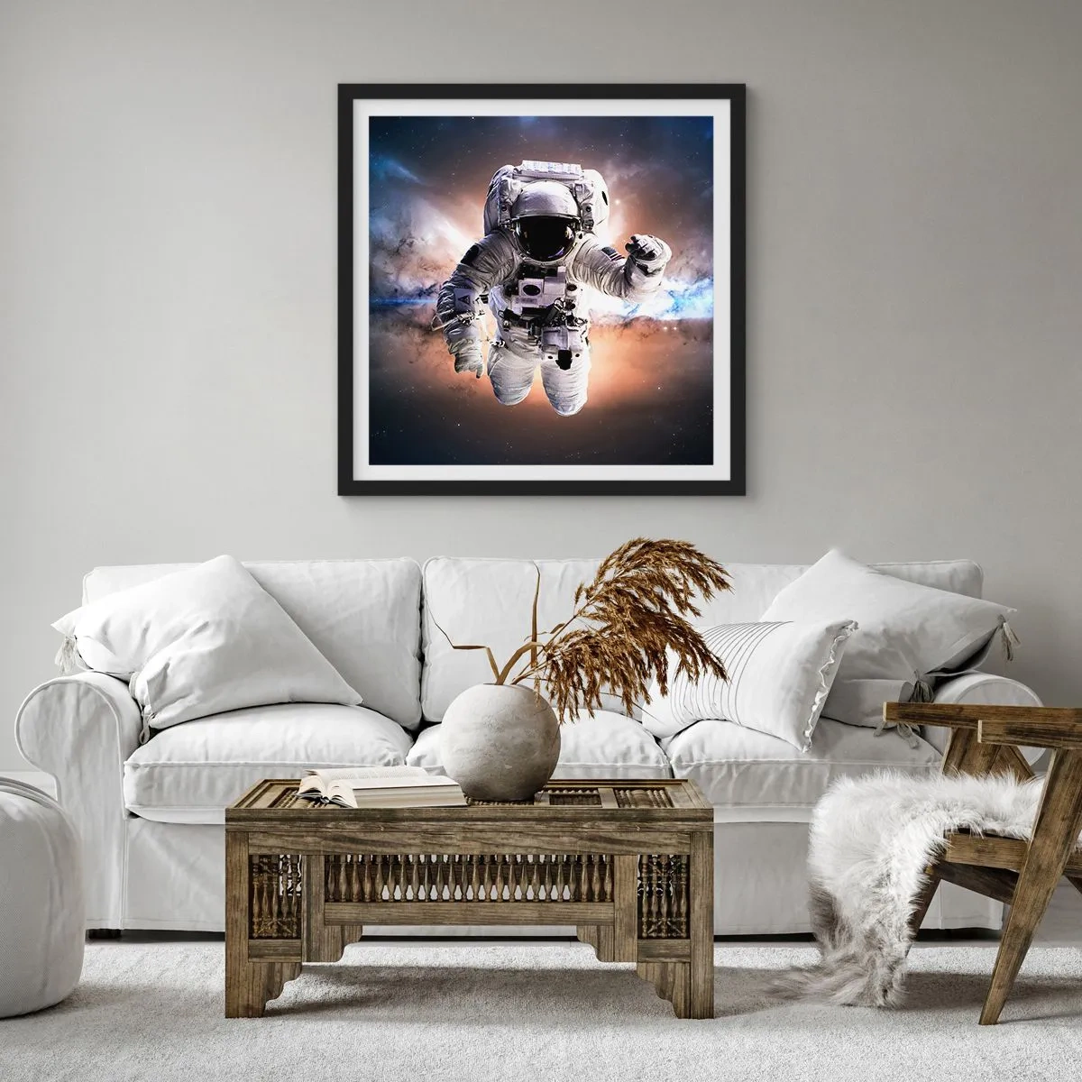 Poster in cornice nera - Saluti dal cosmo - 40x40 cm