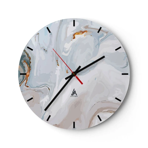 Orologio da parete - Orologio in Vetro - Bianchi sovrapposti - 40x40 cm